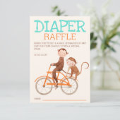 Twins Baby shower Monkey Dubbele Probleem Luier Informatiekaartje (Staand voorkant)