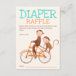 Twins Baby shower Monkey Dubbele Probleem Luier Informatiekaartje