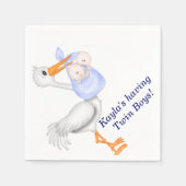 Twins Baby shower Paper Napkins Servet (Voorkant)