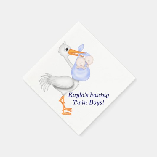Twins Baby shower Paper Napkins Servet (Hoek)
