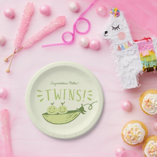 Twins Baby shower Papieren Bordje (Feest)