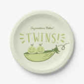 Twins Baby shower Papieren Bordje (Voorkant)