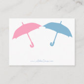 Twins Baby shower Paraplu Luier Raffle Tickets Informatiekaartje (Achterkant)