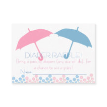 Twins Baby shower Paraplu Luier Raffle Tickets