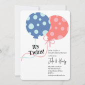 Twins Baby shower Party Kaart (Voorkant)
