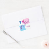 Twins Baby shower Party Meisje Jongen. Vierkante Sticker (Envelop)