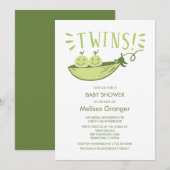 Twins Baby shower Party Uitnodiging (Voorkant / Achterkant)