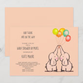Twins Baby shower per e-mailuitnodiging Kaart (Voorkant / Achterkant)