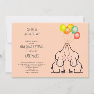 Twins Baby shower per e-mailuitnodiging Kaart