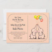 Twins Baby shower per e-mailuitnodiging Kaart (Voorkant)