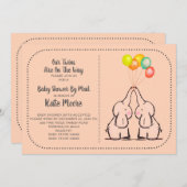 Twins Baby shower per e-mailuitnodiging Kaart (Voorkant / Achterkant)