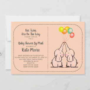 Twins Baby shower per e-mailuitnodiging Kaart