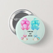 Twins Baby shower Ronde Button 5,7 Cm (Voorkant /achterkant)