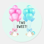 Twins Baby shower Ronde Sticker (Voorkant)