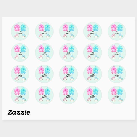 Twins Baby shower Ronde Sticker (Vel)