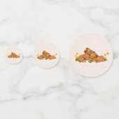 Twins baby shower schattige bosdieren confetti (Achterkanten)