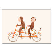 Twins Baby shower Schattige Monkey Double Trouble Kaart (Achterkant)