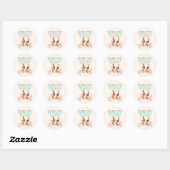 Twins Baby shower Schattige Monkey Double Trouble Ronde Sticker (Vel)