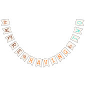 Twins Baby shower Schattige Monkey Double Trouble Vlaggetjes (Alle)