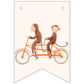 Twins Baby shower Schattige Monkey Double Trouble Vlaggetjes (Eerste vlag)