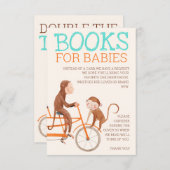 Twins Baby shower Schattige Monkey Dubbele Problem Informatiekaartje (Voorkant / Achterkant)