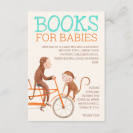 Twins Baby shower Schattige Monkey Dubbele Problem Informatiekaartje