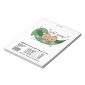 Twins Baby shower Snoep Bar Wrappers Party Favor Notitieblok (Linkerzijde)