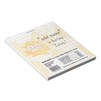 Twins Baby shower Snoep Bar Wrappers Party Favors Notitieblok