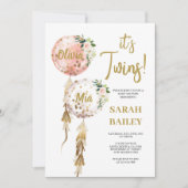 Twins Baby shower Uitnodiging Meisjes (Voorkant)