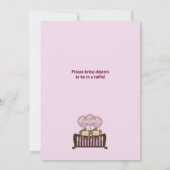 TWINS Baby shower-UITNODIGING Wieg Kaart (Achterkant)