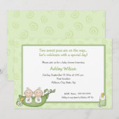 Twins Baby Shower-uitnodigingen Kaart (Voorkant / Achterkant)