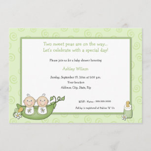 Twins Baby Shower-uitnodigingen Kaart