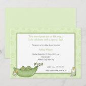 Twins Baby Shower-uitnodigingen Kaart (Voorkant / Achterkant)