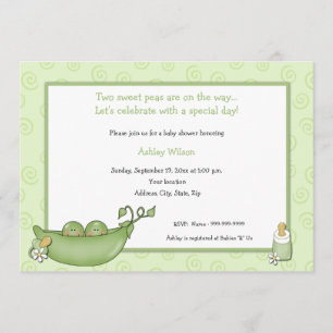 Twins Baby Shower-uitnodigingen Kaart