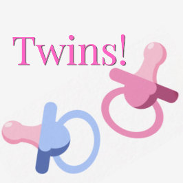 TWINS BABYDouche MET ROZE & BLAUWE FOPSPEN Kaart