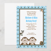 TWINS Bambino Monkey 5x7 Maandag Kaart (Voorkant / Achterkant)