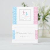 Twins Baptism Table Place Card  | Je hebt gevechte Kaart (Staand voorkant)