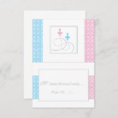 Twins Baptism Table Place Card  | Je hebt gevechte Kaart (Voorkant / Achterkant)