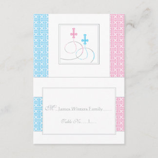 Twins Baptism Table Place Card  | Je hebt gevechte Kaart