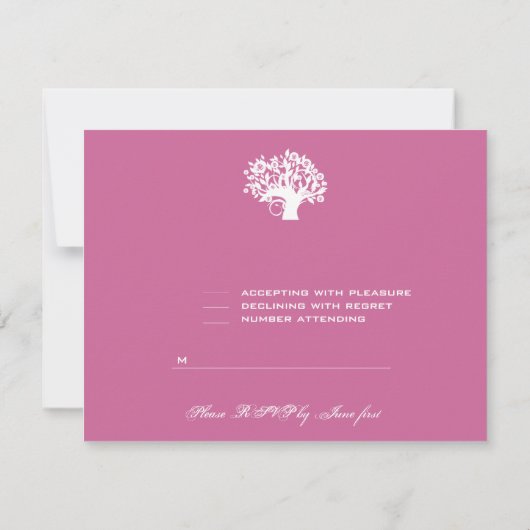 Twins Bat Mitzvah Sweet 16 Tree RSVP (Achterkant)