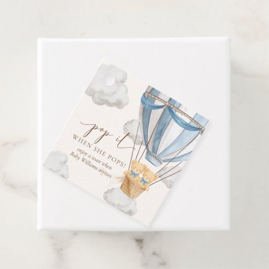 Twins Bearly Wait Teddy Bear Pop It When She Pops Bedankjes Labels (In situ)