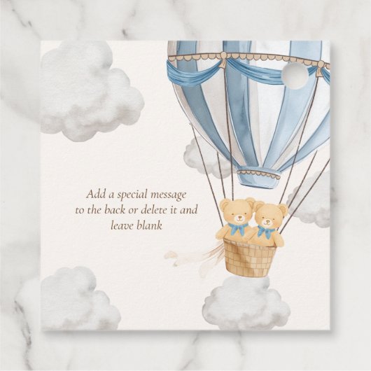 Twins Bearly Wait Teddy Bear Pop It When She Pops Bedankjes Labels (Achterkant)