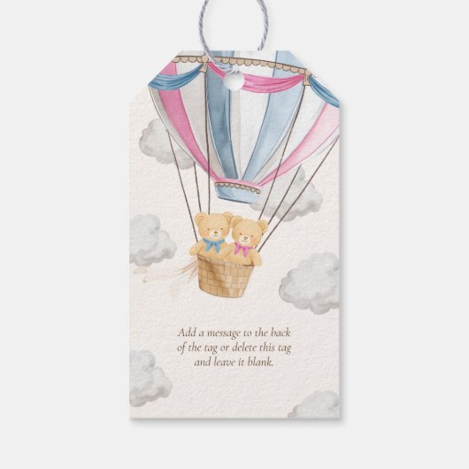 Twins Bearly Wait Teddy Bear Pop It When She Pops Cadeaulabel (Achterkant)