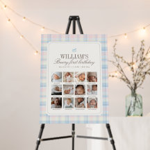 Twins Beary First Boy 12 Month Photo Milestone 