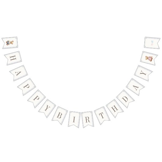 Twins Beary First Happy Birthday Vlaggetjes (Alle)