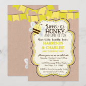 Twins Bee Birthday Uitnodiging voor jongen of meis (Voorkant / Achterkant)