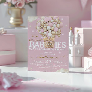 Twins Beer Ballonnen Wacht Schaars Baby Meisje Dou Kaart