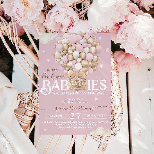 Twins Beer Ballonnen Wacht Schaars Baby Meisje Dou Kaart