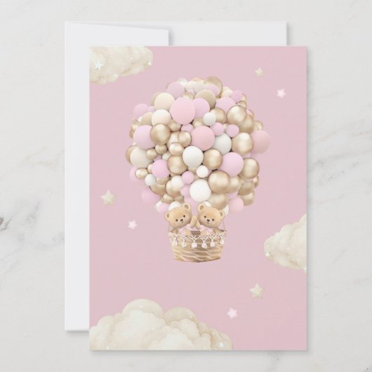 Twins Beer Ballonnen Wacht Schaars Baby Meisje Dou Kaart (Achterkant)