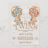 Twins Beer Balloons Baby shower Kaart (Voorkant / Achterkant)